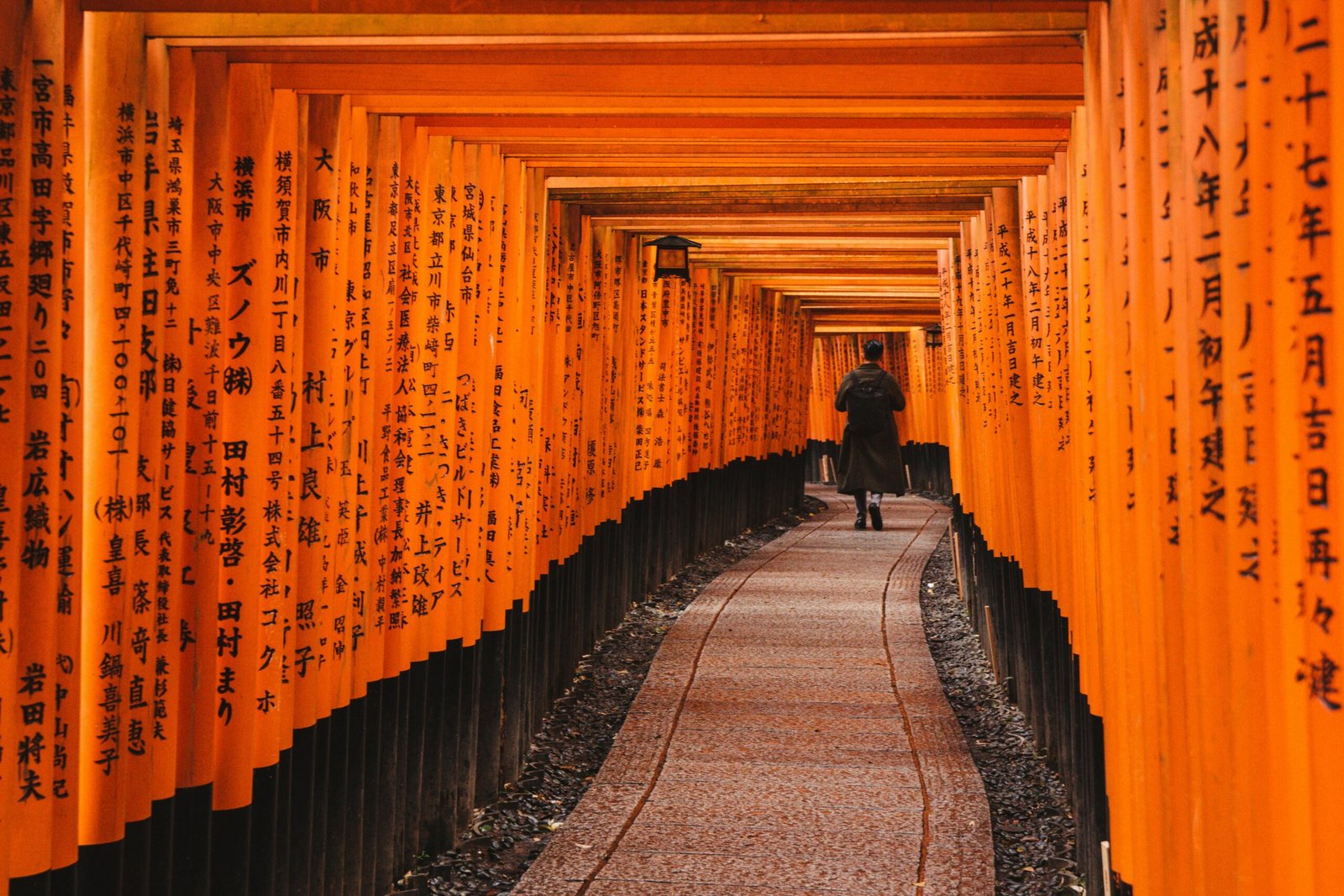 Red gates at Fushimi Inari Taisha Shrine in Kyoto