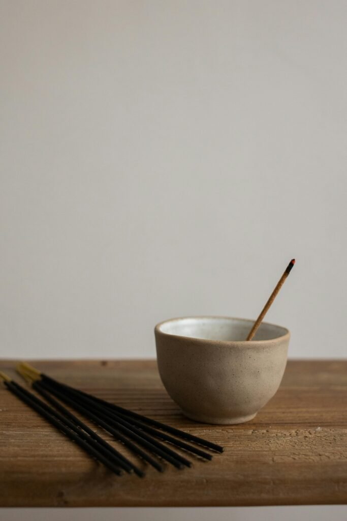 handcrafted bowl with incense